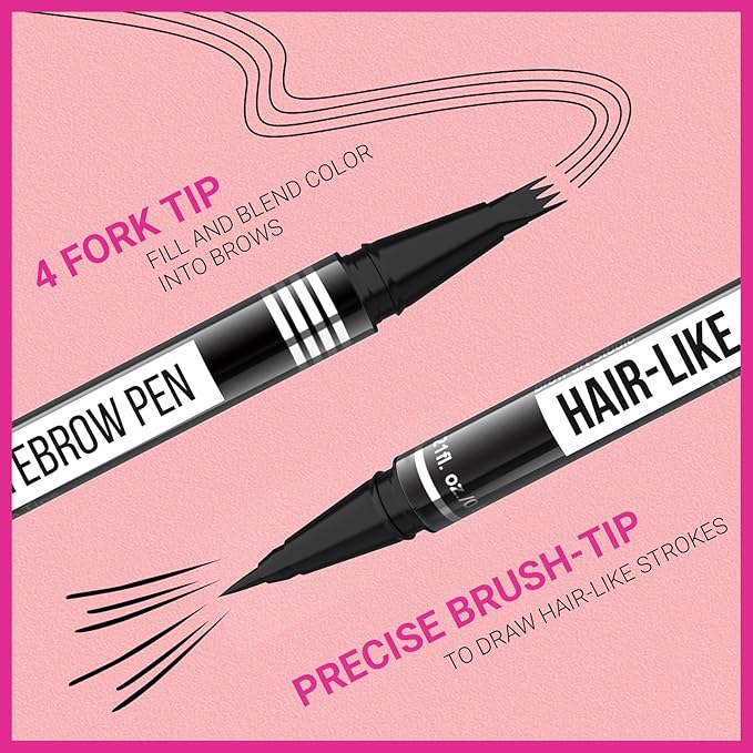 iMethod Eyebrow Pencils for Women - Eyebrow Pencil Magical 2-in-1 Dual-Ended Brow Pencil with 4-Fork-Tip & Ultra Precise Brush-Tip Create Natural Hair-Like Brows, Last All-Day, Natural Brown