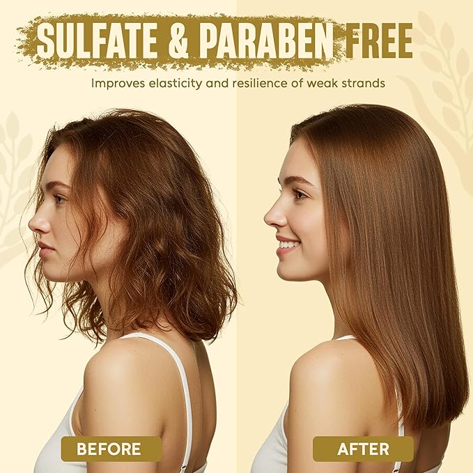 INFINA ESSENTIALS Rice Protein Shampoo and Conditioner Set | 16 fl oz Each | with Batana Oil & Ginseng | Strengthening, Thickening & Clarifying Formula | Supports Hair Growth & Repair