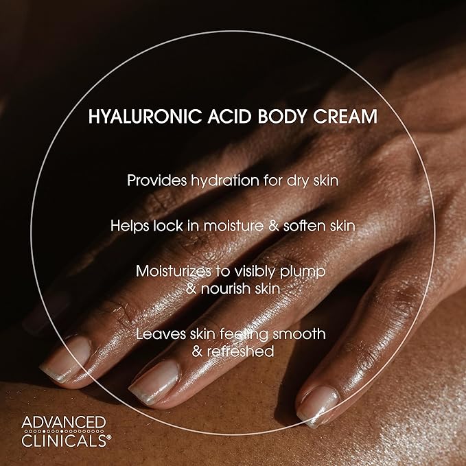 Advanced Clinicals Collagen Peptides Body Lotion + Hyaluronic Acid Moisturizer 2PC Skincare Set For Women & Men | Dry Skin Moisturizing Body Cream Helps Diminish Appearance Of Crepey Skin, 2PC Bundle