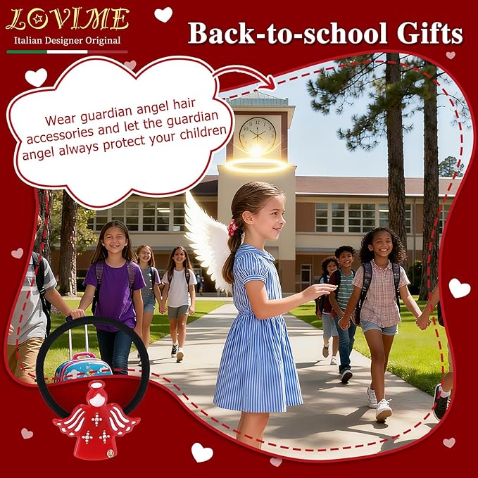 Inspirational Birthday Gifts for Girls "Guardian Angel" Hair Ties, Cute Back to School Gifts for Student from Teather, Daughter Granddaughter Nephew, Christmas Stocking Stuffer Gifts