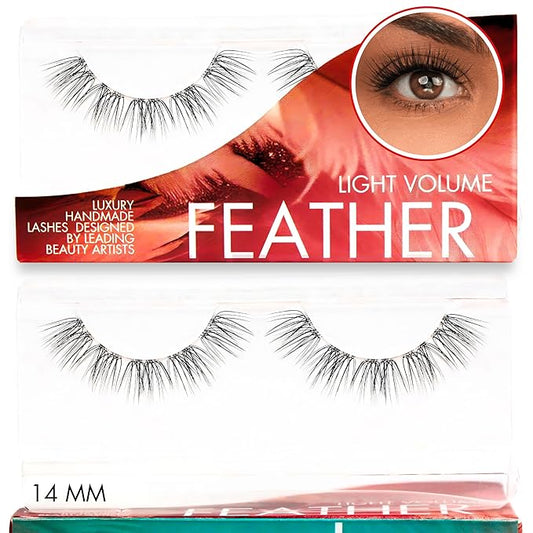 GAZELLE Luxury Natural Lash Clusters, Soft Korean Silk PBT Fibers, DIY Cluster Eyelash Extensions, Comfortable Wear, Lasts 10 Days – Feather – 14mm