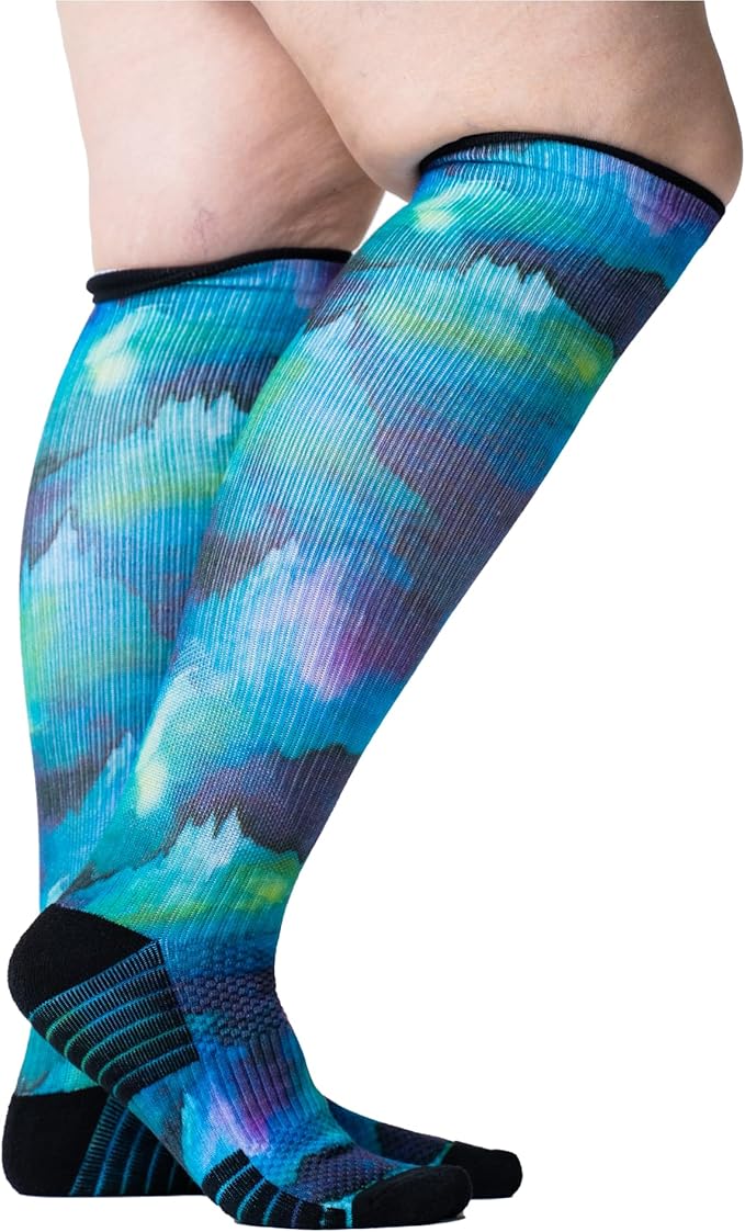 Viasox Compression Socks for Women and Men, Knee High Socks 12-15 mmhg Circulation Support for Flight, Travel, Daily