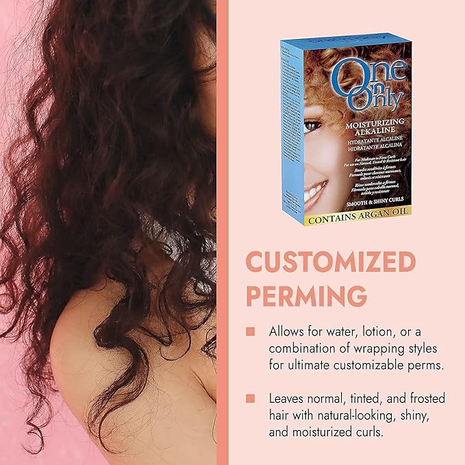 One 'N Only Alkaline Hair Perm - At Home Perm Kit with Argan Oil for Moderate to Firm Curls - Leaves Hair Shiny, Moisturized, and Manageable - Fresh Scent (1 Kit)