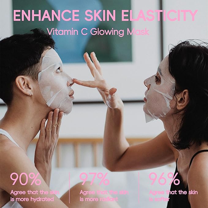 Meleell 40 Pack Collagen Face Masks Skincare Bulk for All Skin Types,Hydrating Spa Face Mask for Sensitive Skin, Facial Mask Sets For Women Skin Care,Face Mask Sheet Gifts Set for Teen Girls