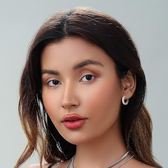 HILXURY Gold Chunky Hoop Earrings Set for Women, 14K Gold Plated Twisted Huggie Hoop Earring Hypoallergenic, Thick Open Hoops Set Lightweight
