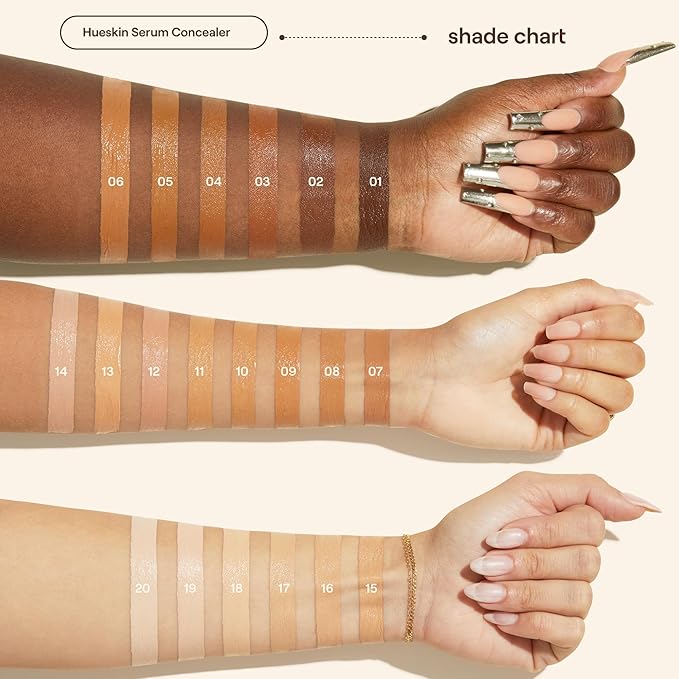 Live Tinted Hueskin Serum Concealer - Medium-to-Full Coverage Concealer with Niacinamide, & Hyaluronic Acid for Dark Circles, Fine Lines & Wrinkles, Buildable Long-Lasting Formula, 0.35 oz - Shade 3