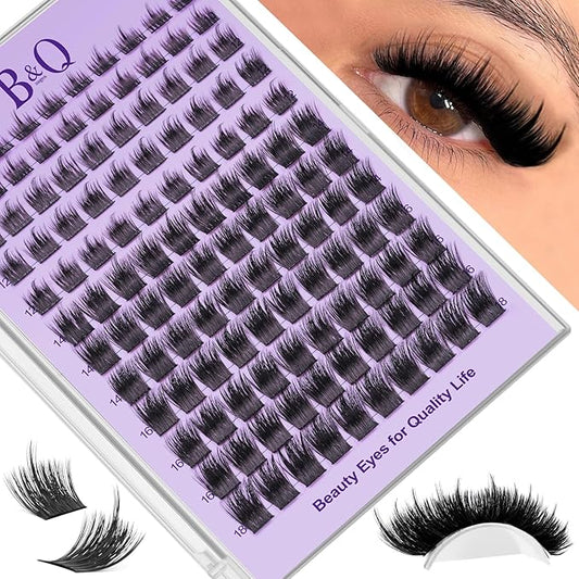 B&Q Manga Lash Clusters SalonSpike 02 10-18mm Mixed Fluffy Eyelash Clusters 120pcs Easily Achieve Salon-quality Lash Extension Results Perfect for Beginners to DIY at Home.(Lash-SalonSpike 02)