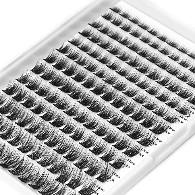 Madam Fifi Self Adhesive Eyelashes, 156 PCS Self-Adhesive Lash Clusters – No Glue Needed, Dual-Row Sticky Strips, DIY Individual Lash Extensions, Soft Fluffy False Eyelashes (Fluffy-Mixed)