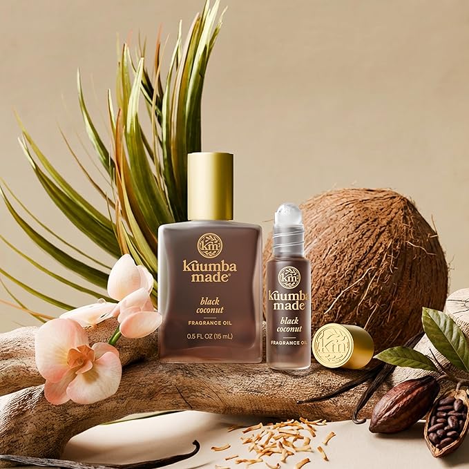 Kuumba Made Black Coconut Fragrance Oil, Long-Lasting Small-Batch Perfume Roller, Vegan, Alcohol-Free, 0.5 Fl Oz Fl Oz