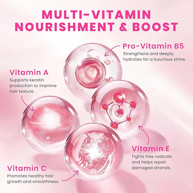 Bali Secret Hussell Hair Serum - No Rinse with Argan Macadamia & Avocado Oils - Vitamins A, E, Pro B5 - Conditioner for Women & Men - Pack of 2, 80 Capsules