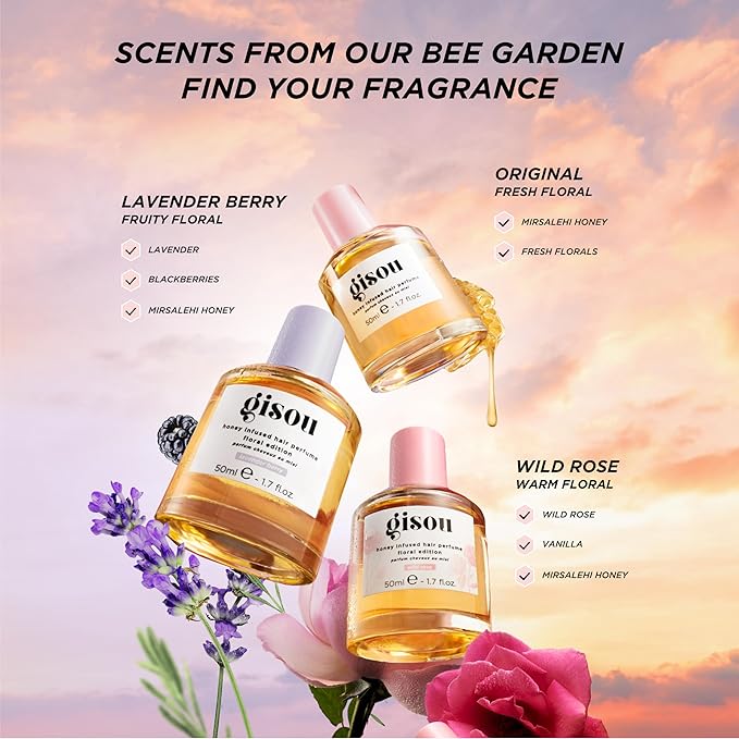 Gisou Honey Infused Hair Perfume – Long-Lasting Hair Fragrance with Mirsalehi Honey & Argan Oil, Lavender Berry Scent, 1.7 Fl Oz