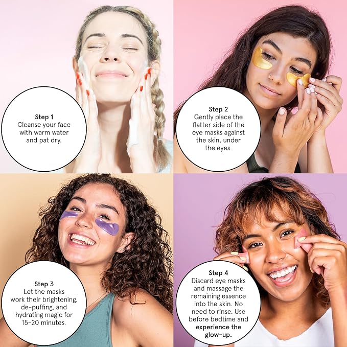 grace & stella Retinol Under Eye Patches for Puffy Eyes and Dark Circles - Restoring Gel Under Eye Masks with Hyaluronic Acid - Vegan Skincare, White Elephant Gifts for Adults (Purple, 48 Pairs)