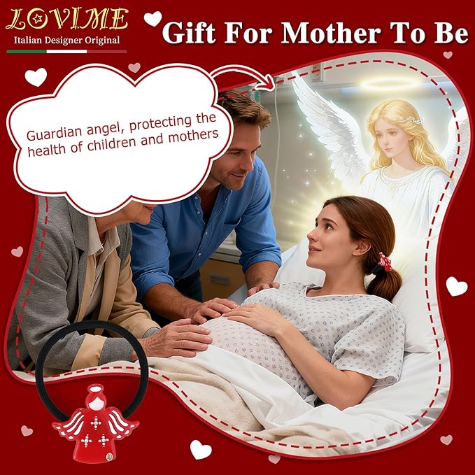 Mom To Be Gift "Guardian Angel" Premium Acetate French Hair Ties, Christian Pregnancy Gifts for Expecting Mom, Unique Wishing Well Cheer Mom Gift, First Time Moms Gifts With Gift Box