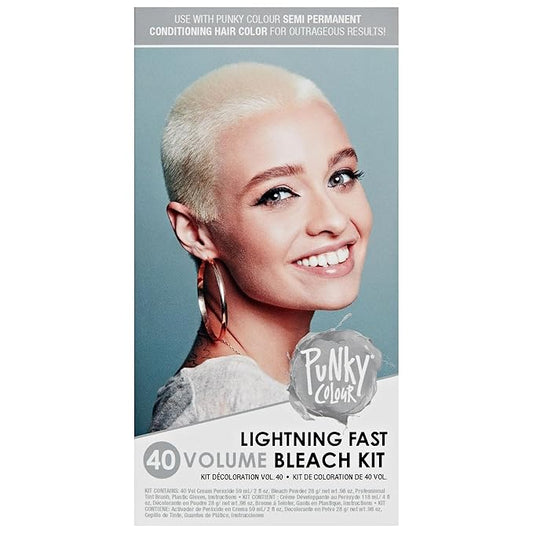 Punky Colour Lightning Fast 40 Volume Hair Bleach Kit - At-Home Lightening & Toning, Vibrant Hair Dye for Women