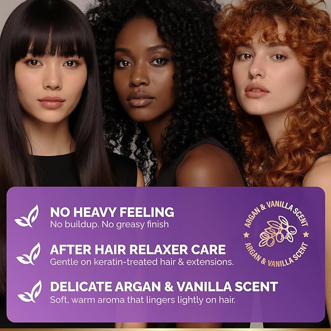 Hydrating Hair Mask – Post Hair Relaxer for Damaged & Dry – Deep Conditioning Keratin Treatment for Curly & Color-Treated – Soft, Smooth, Anti-Frizz & Split Ends Repair with Collagen, Biotin – 10 oz