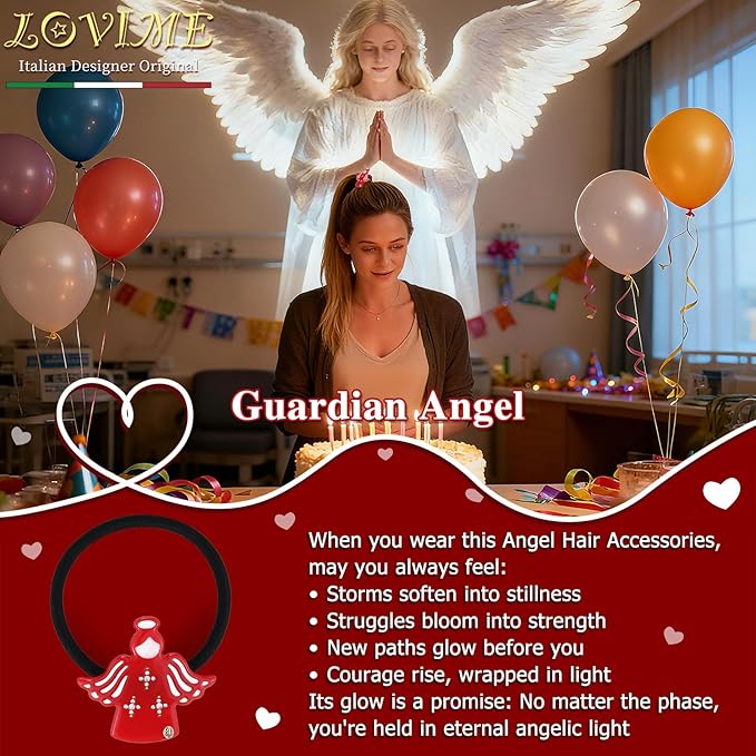 Unique Gifts for Single Mom, New Mom Birthday Gifts from Husband Daughter Son Friend, Thanksgiving Inspirational Gifts for Women "Guardian Angel" Hair Ties, Christmas Christian Gifts With Gift Box