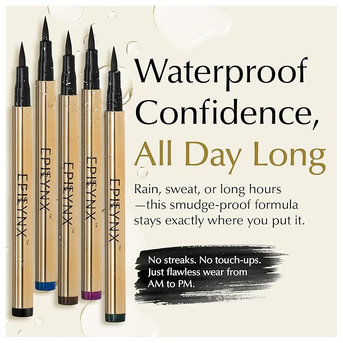 Liquid Eyeliner - Hypoallergenic Eyeliner with Fine Brush Tip, Long-Lasting Waterproof Eye Liner - Cruelty-Free, Vegan, Hypoallergenic, Gluten-Free, Smooth Liquid Eye Liner, 5 Shades 2mL each Gift Set