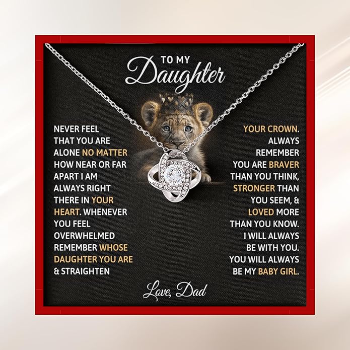 To My Beautiful Daughter Necklace from Mom & Dad | Cubic Zirconia Pendant with Heartfelt Message Card & Gift Box | Daughter Birthday, Graduation, Christmas Jewelry Gift from Parents
