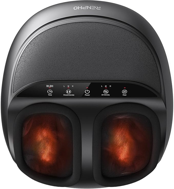 RENPHO Full Foot Massager Machine, 2026 Upgraded Shiatsu Foot Massager with Heat, FSA Eligible HSA Store Eligible, Plantar Fasciitis Massager, Birthday Gifts for Women Mom Men Dad, Fits Up to Size 13