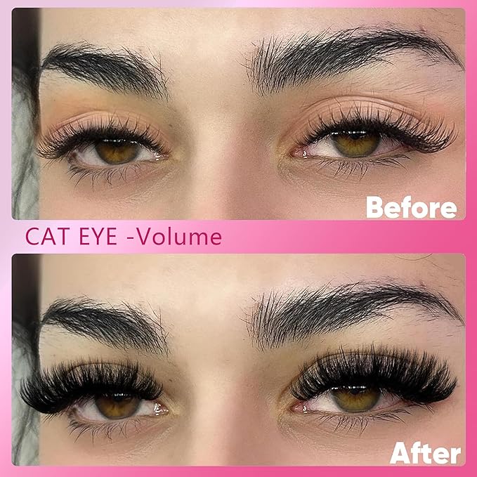YIDUO Lashes Clusters Kit Gift Packs D Curl Cat-Eye Wispy Individual Faux Mink Fake Eyelashes, Volume Studio Effect, 498Pcs DIY False Eyelash Extensions with Bottom Lashes|Glue|Removers|Tweezers