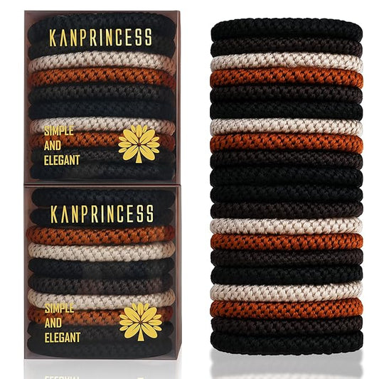 20Pcs Hair Ties For Thick Hair, Strong Stretchy Hair Bands For Women Girls, No Slip Braided Hair Ties No Damage, Ponytail Holders-Exceptionally Secure with Gentle Hold (Set 1)