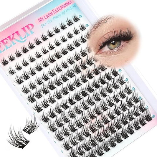 Lash Clusters Anime Spiky Eyelash Extensions Triple Spikes Doll Manga Lash Clusters 8-16MM C Curl 144Pcs Cosplay Doe Eyed Individual Lashes for DIY at Home (Lavender)