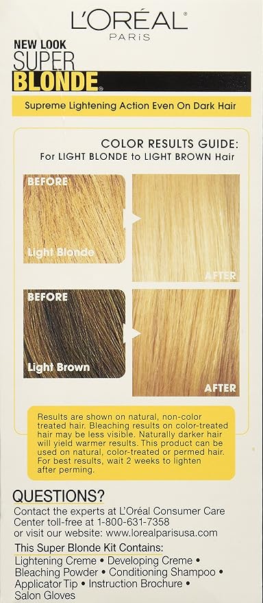 L'Oreal Paris Super Blonde Creme Lightening Kit, 205 Light Brown To Light Blonde
