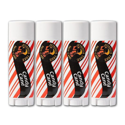 Joshua Tree Organic Lip Balm: 25 Flavor Varieties Made with Beeswax (4-pack, Candy Cane)