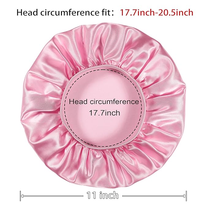 3 Pcs Bonnet for Kids, Kids Bonnets for Girls, Satin Silk Hair Bonnet for Sleeping, Soft Wide Band Sleep Cap for Curly Hair Braids for Teens Child Toddler