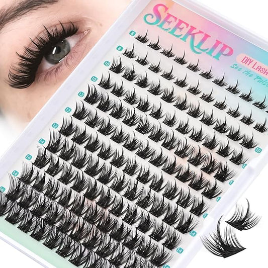 Lash Clusters Thick Manga Lash Clusters Thin Band Spiky Doll Eyelash Clusters with Crisscross Doe Eyed Spike 132 Pcs Individual Lashes for DIY Cosplay Japan Korean Eyelash Extensions (Lily)