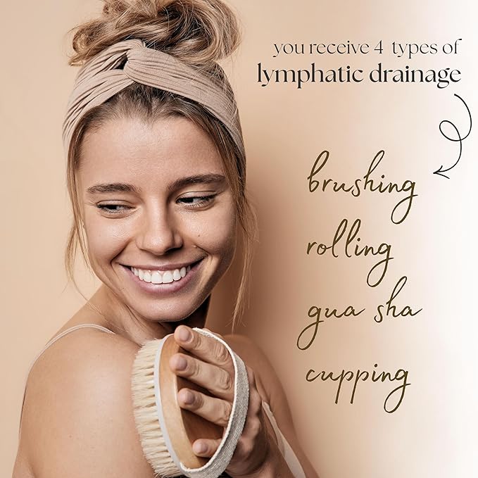 Abundantly Made Co. | 6-Piece Lymphatic Drainage Variety Kit + Wood Therapy Massage Tools | Wood, Jade & Silicone for Maderoterapia, Gua Sha, Cupping & Dry Brushing | Body Sculpting + Fascia Massager