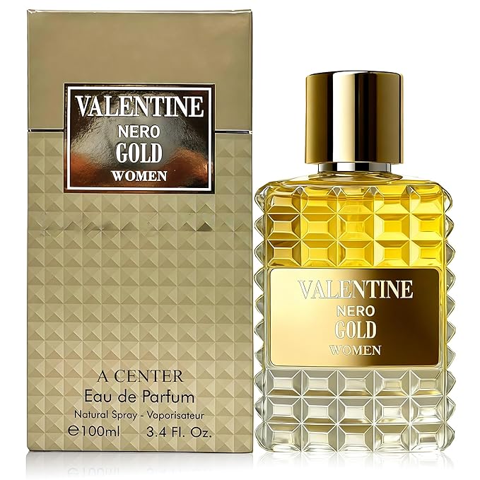 A CENTER Valentine Nero Gold Perfume for Women, Floral Notes Eau de Parfum Spray Casual Daily Cologne 3.4 Fluid Ounce/100Ml Women Fragrance Daytime & Casual Use, for all Skin Types