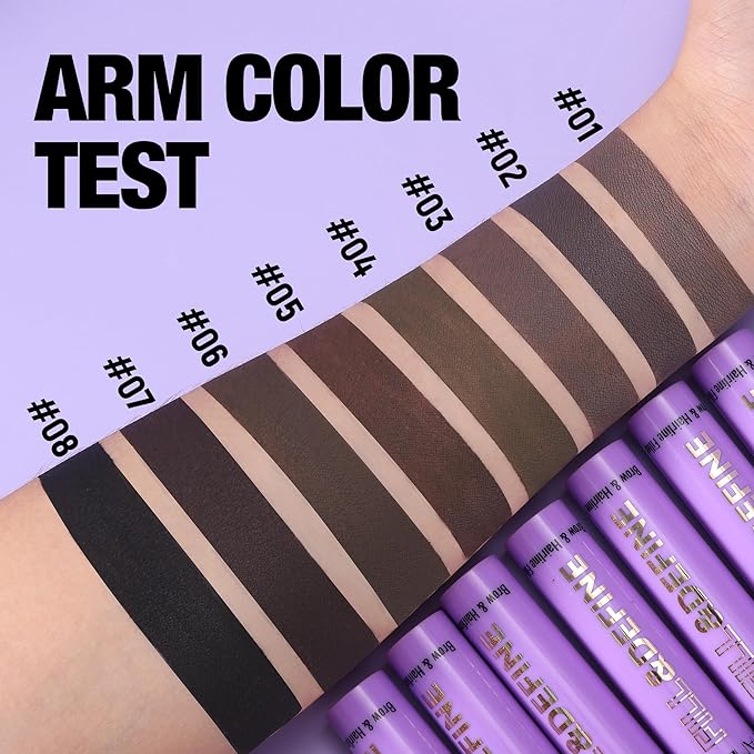 JUAAZIN 3 In 1 Hair Color Concealer Stick - Temporary Gray Hair Cover Up, Root Touch Up Hair Mascara with Precision Applicator, Waterproof Long Lasting for Eyebrows Beard Hairline 07# Black Brown