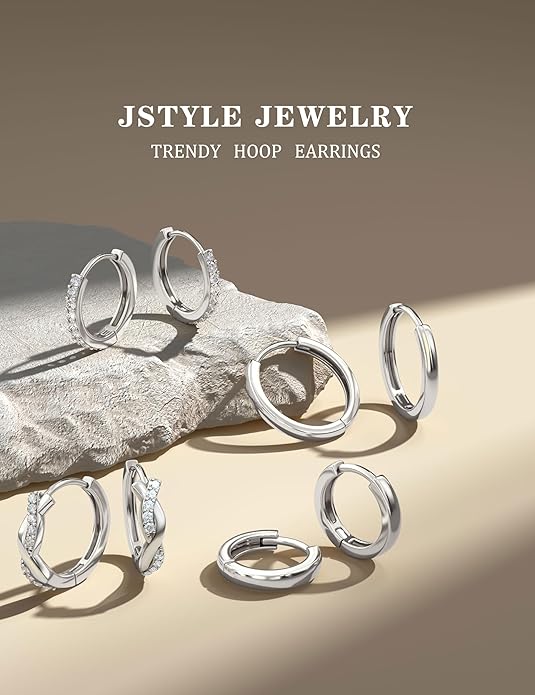 Jstyle Small Gold Hoop Earrings for Women Trendy 14K Gold Plated Huggie Earrings Hypoallergenic Cartilage Earring Stacks Cute Dainty Huggie Hoops Earring Sets for Multiple Piercing