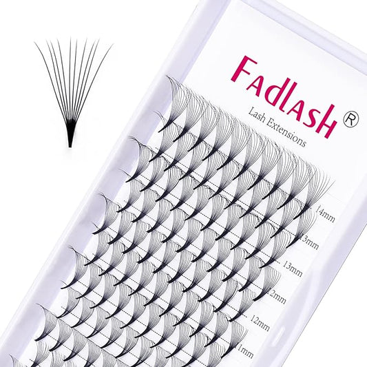 Lash Extension 10D Premade Volume Eyelash Extensions .05 .07 Thickness Premade Lash Fans Pointed Base Middle Stem Eyelash Extension Supplies(10D-0.05-D，Mix 8-14mm)