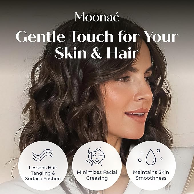 Moonaé Mulberry Silk Pillowcase – Pure Silk Pillow Cover for Healthier Hair & Smoother Skin – Soft, Breathable and Temperature-Regulating, Luxurious Silk Case Colors Beige-Q
