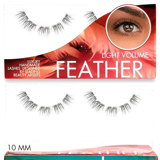 GAZELLE Luxury Natural Lash Clusters, Soft Korean Silk PBT Fibers, DIY Cluster Eyelash Extensions, Comfortable Wear, Lasts 10 Days – Feather – 10mm