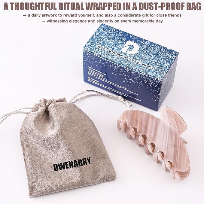 Big Hair Claw Clips for Thick Hair, Tortoise Shell Nonslip Large Hair Clips, Celluloid Butterfly Jaw Clips, Strong Hold for Women