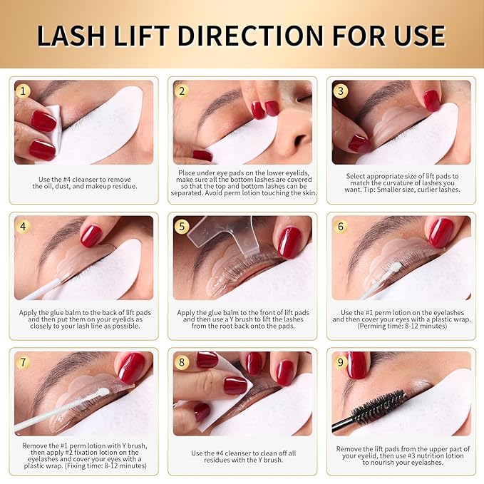 DONG RHYME Lash Lift Kit Eyelash Perm Kit, Professional Plant Extract, Lifting & Curling for Eyelashes, Semi-Permanent Salon & DIY Home Use Eyelash Lift Kit for Beginners