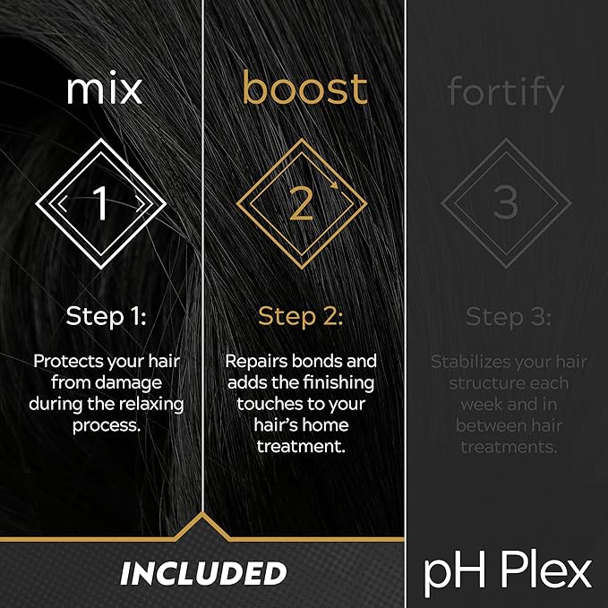 LIW pH Plex Relaxer Steps 1 & 2 Protect & Repair - Hair Care Treatment - Use with Home Hair Relaxer Products - Salon Quality Professional Results at Home - 1 Sachet of Steps 1 & 2