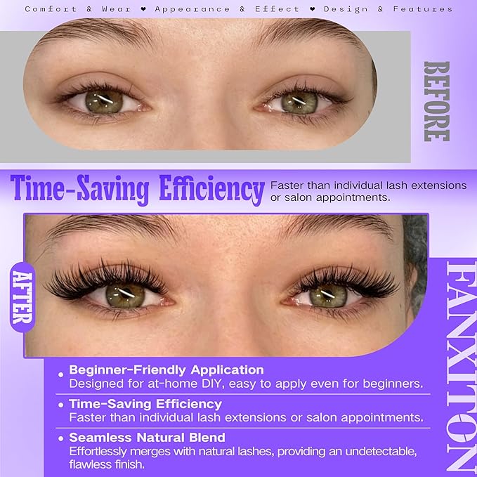 Natural Lash Clusters Kit Manga Lash Clusters DIY Lash Extension Kit 10-16mm Cluster Eyelash Extensions Kit Lash Bond and Seal Lash Tweezers Individual Lashes Cluster Kit DIY Lash at Home