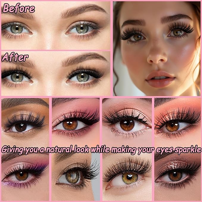 Manga Lash Clusters, 640 Pcs Eyelashes Clusters Extensions 9-16mm Individual Lashes D Curl Fluffy Wispy False Eyelashes Thin Band (60D&80D)