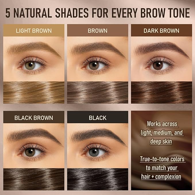 Dual-Ended Microblading Eyebrow Pencil for Women, 2 in 1 Liquid Eyebrow Pencil with Curved Tip and 4D Brow-Fection Microblading Pen, Shaped Fill HairLike Waterproof Lasting Eyebrows 04 Black Brown
