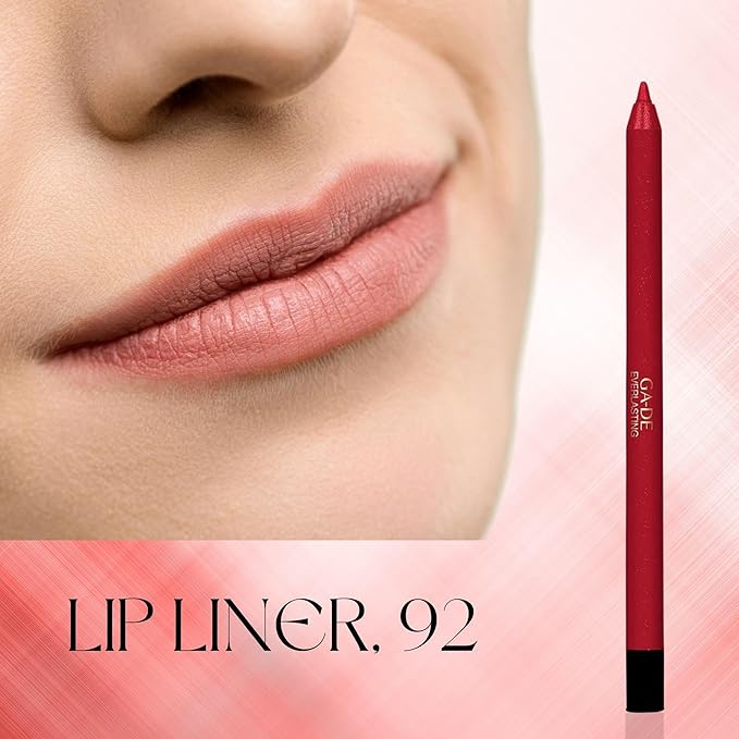 GA-DE Everlasting Lip Liner, 92 - Automatic Pencil with Retractable Tip - Smudge-Resistant - Enriched with Vitamin E and Antioxidants - 0.01 oz