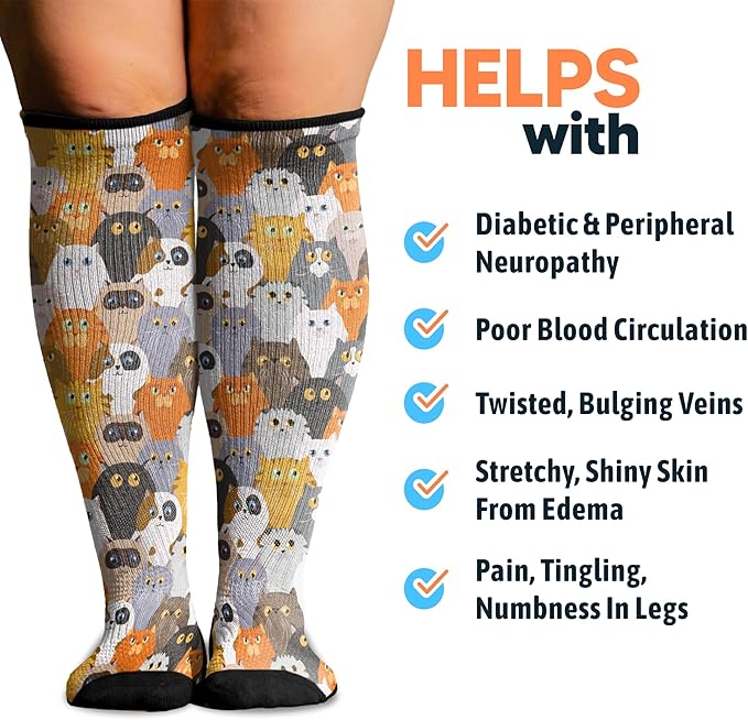 Viasox Compression Socks for Women and Men, Knee High Socks 12-15 mmhg Circulation Support for Flight, Travel, Daily