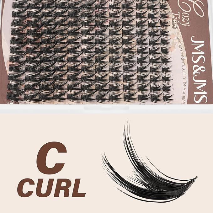 JMS&JMS Lash Clusters Kit Lash Extension Kit 144Pcs C Curl Manga Wispy Eyelash Clusters Kit Natural Volume Eyelash Extensions Individual Lashes Kit at Home (C-8-18MIX)