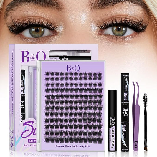 B&Q Manga Lash Clusters Kit SalonSpike 03 10-18mm Mixed Fluffy Eyelash Clusters 144pcs Easily Achieve Salon-quality Lash Extension Results Perfect for Beginners to DIY at Home.(KIT-SalonSpike 03)
