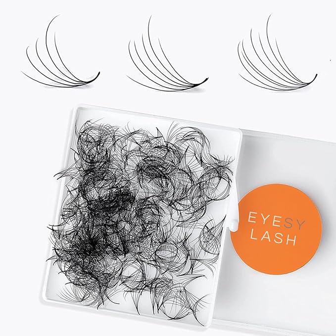 Eyesy Lash 500 Camellia Promade Fans - 5D 0.07 Size 11-13-15mm Curl D - Natural Premade Lash Fans for Eyelash Extensions 3 Lengths in 1 Loose Pre Made Eyelash Create Depth, Texture, Layer, Volume