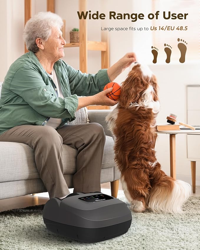 EaseZen Shiatsu Foot Massager Machine with Heat, Deep Kneading, 2025 Upgrade Electric Foot Massager for Plantar Fasciitis, Neuropathy, Fits up to Size 14