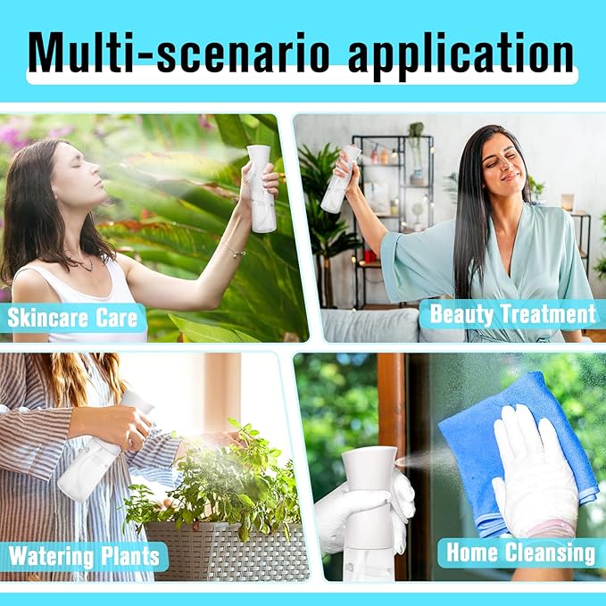 Fun Gift Spray Bottle For Hair,Continuous Water Mister for Hairstyling, Salons, Cleaning, Plants,Essential Oil Scents,Ultra Fine Mist Sprayer,6.8 OZ /200 ML-White(Christmas Gifts)